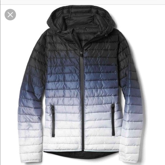 ombre puffer coat